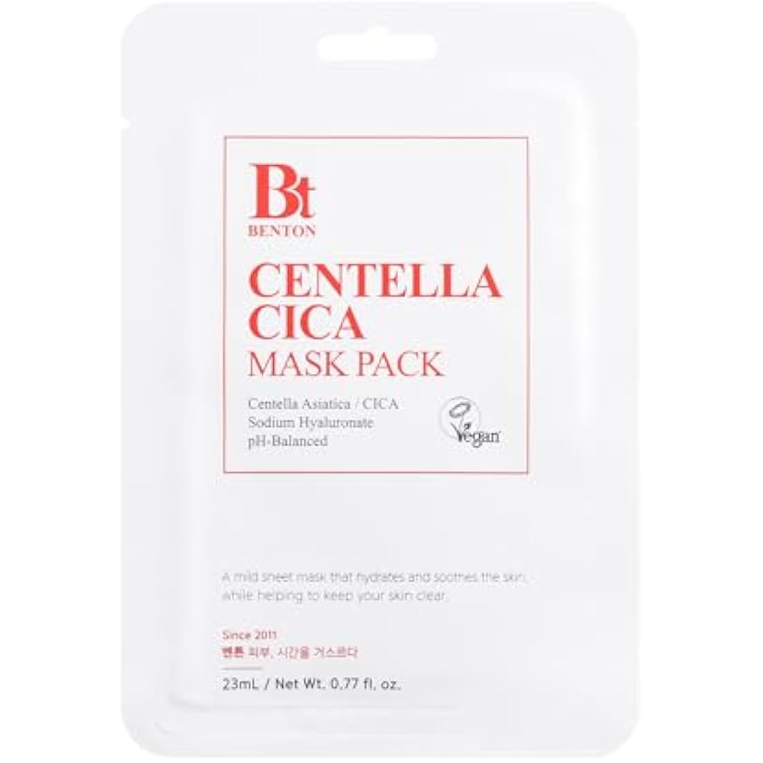 Benton Centella Redness Relief Soothing Mask Pack - 10 Sheets