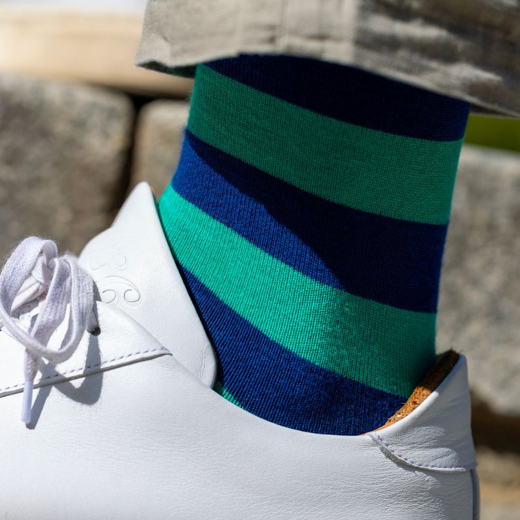 Swole Panda Lime Green Striped Bamboo Socks – Breathable & Soft