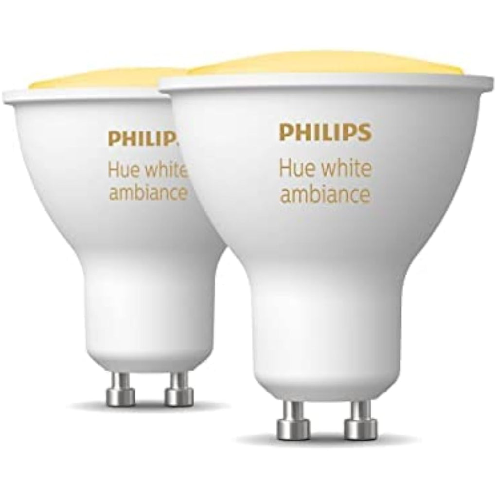 Philips Hue White Ambiance GU10 Smart LED Bulbs – 2 Pack | Bluetooth