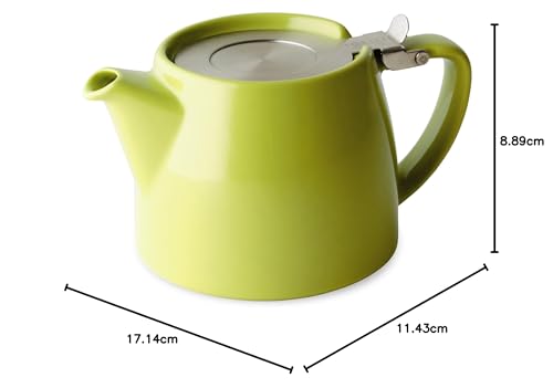 Forlife Ceramic Stackable Teapot with Infuser – Lime Green, 18oz