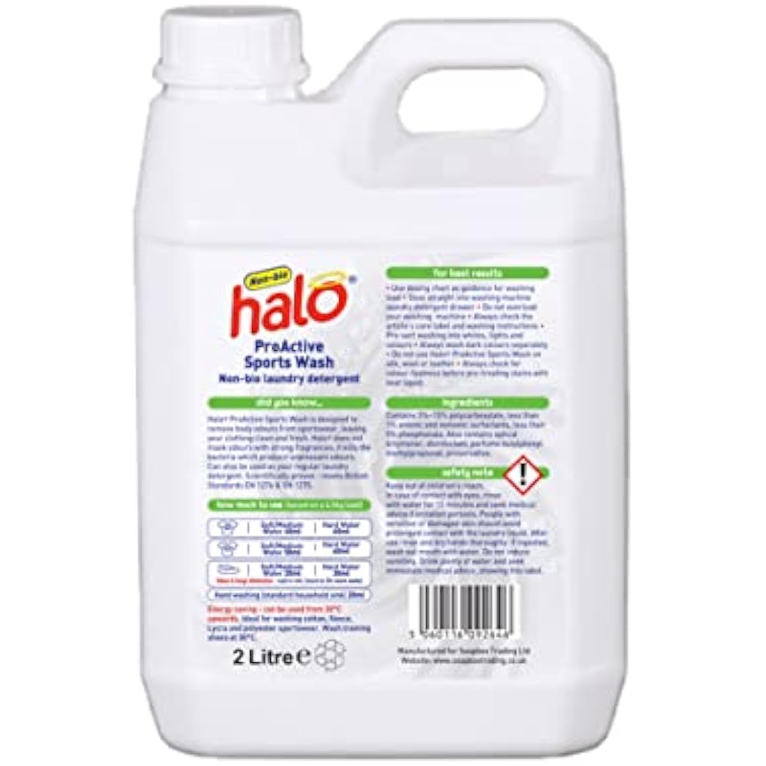 Halo Proactive Sports Laundry Detergent – 2 x 2L Bulk Pack (100 Washes)