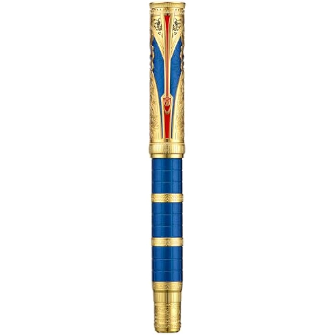 Hongdian D5 Qin Dynasty Fountain Pen – Fine Nib Piston Filler, Blue Gold
