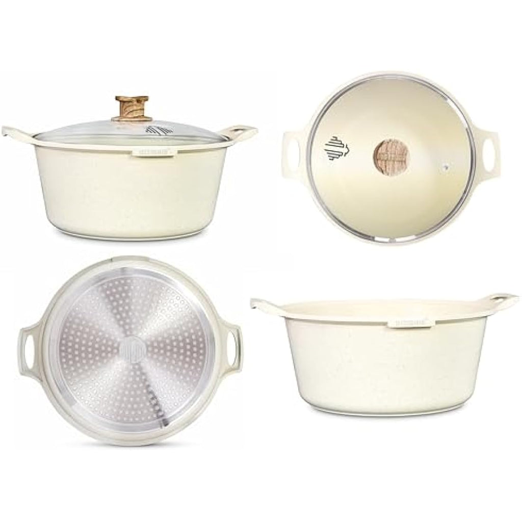 INTIGNIS 32cm Casserole Pot – 10L Large Ceramic Non-Stick Induction Pot