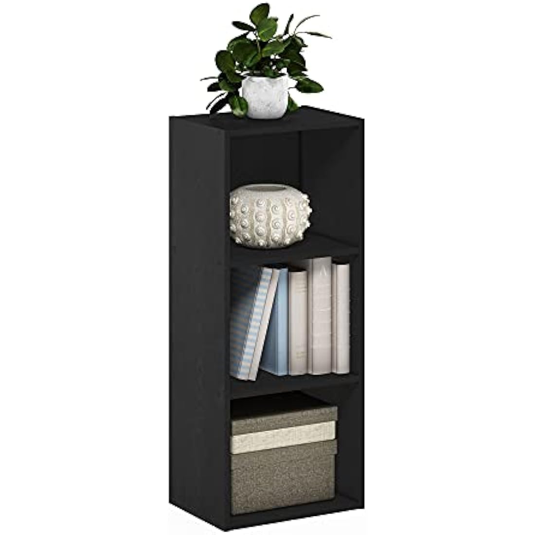 Furinno Luder 3-Tier Open Shelf Bookcase | Engineered Wood – Blackwood