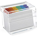 OSCO Clear Acrylic Index Box with A-Z Dividers and 100 Lined Cards