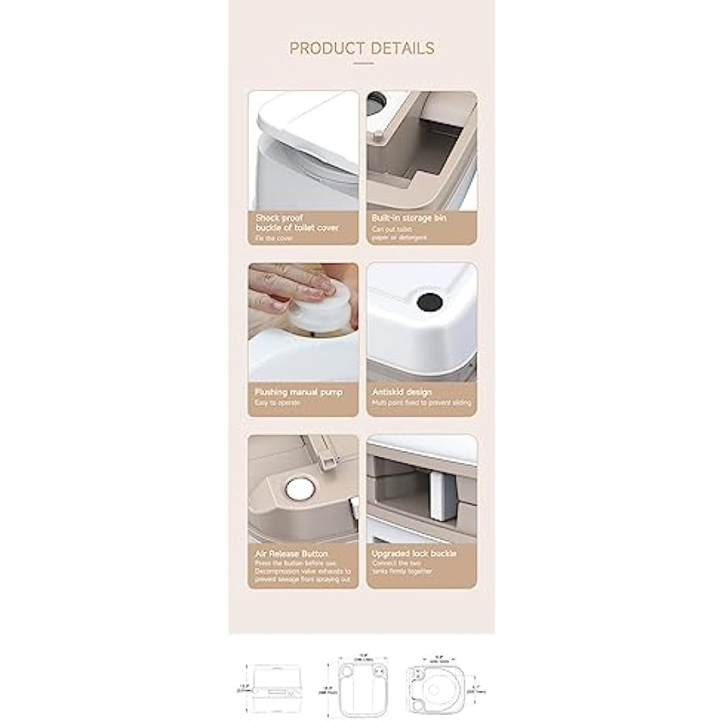 Seaflo 12L Portable Toilet – Compact Outdoor Camping and RV Commode