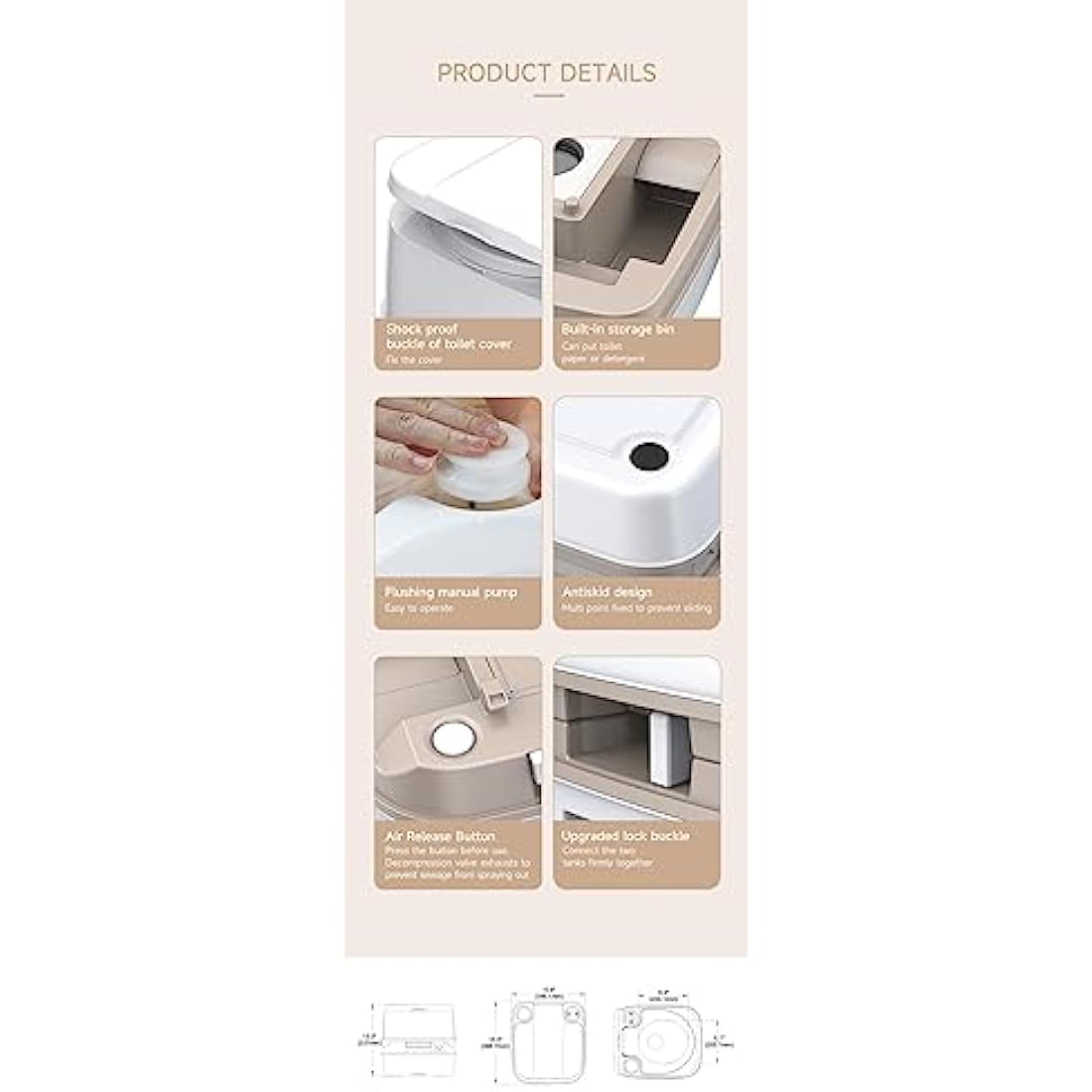 Seaflo 12L Portable Toilet – Compact Outdoor Camping and RV Commode