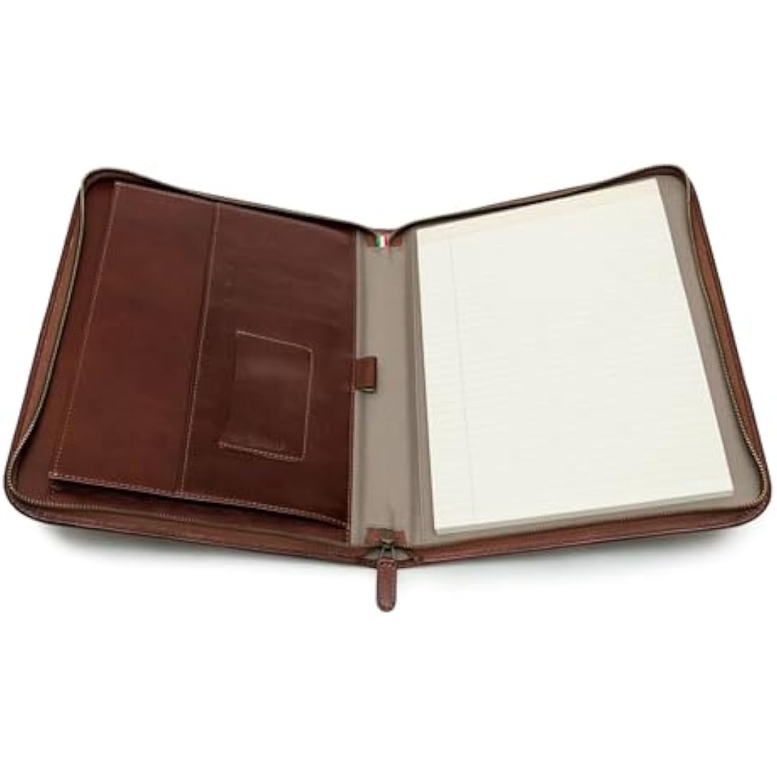 Maruse Italian Leather Portfolio – Zip-Around Laptop & iPad Folio, Brown