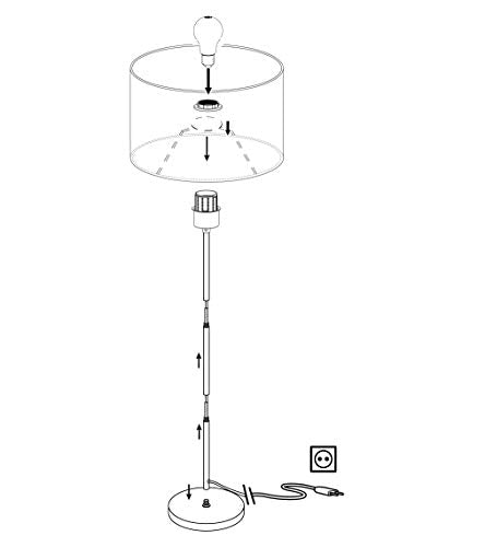 Eglo Viserbella Vintage Floor Lamp | Champagne & Gold Steel Light