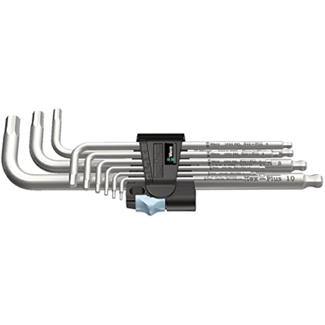 Wera 3950/9 Hex-Plus Stainless Steel L-Key Set, Metric, 9-Piece