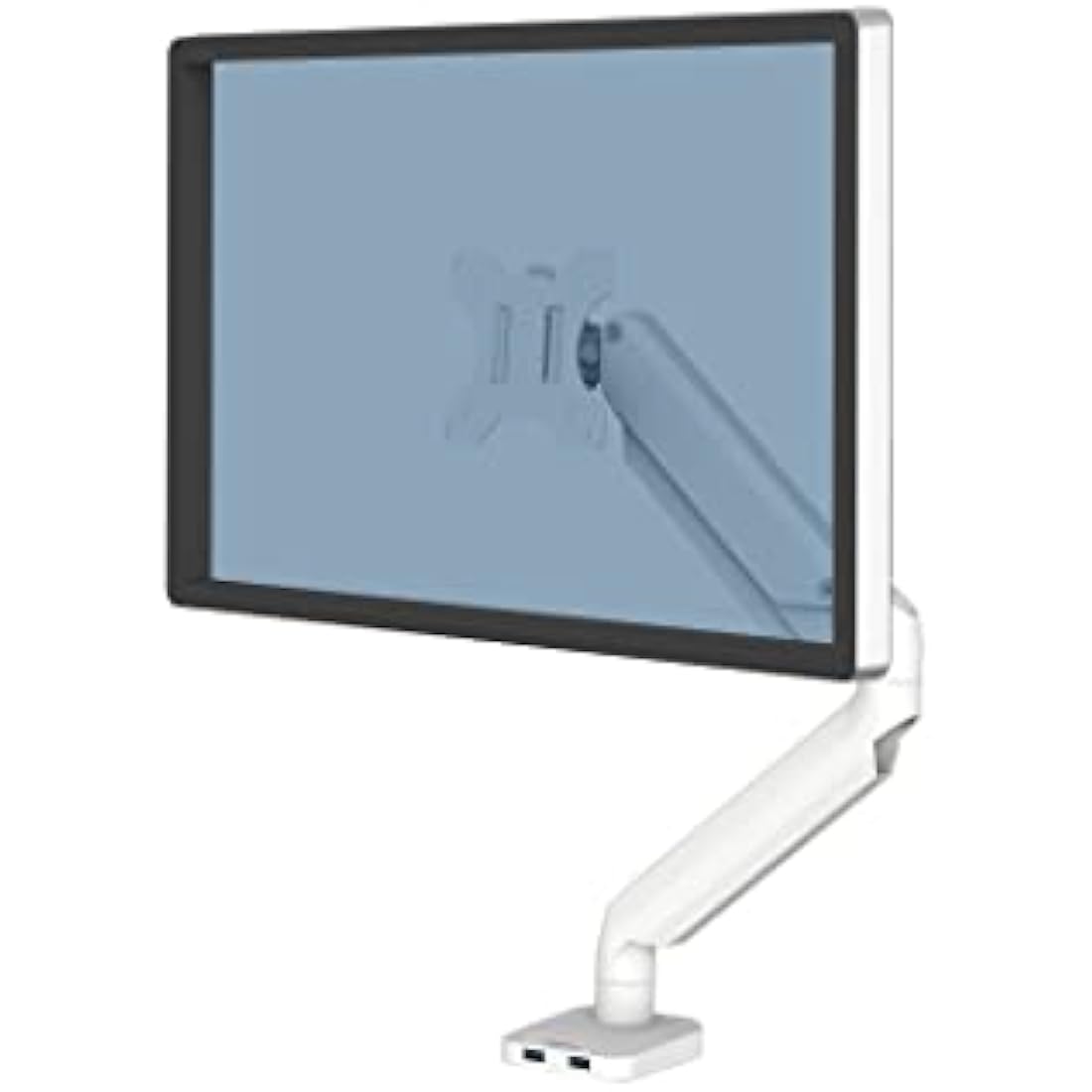 Fellowes Platinum Series Monitor Arm – Gas Spring Desk Mount, White