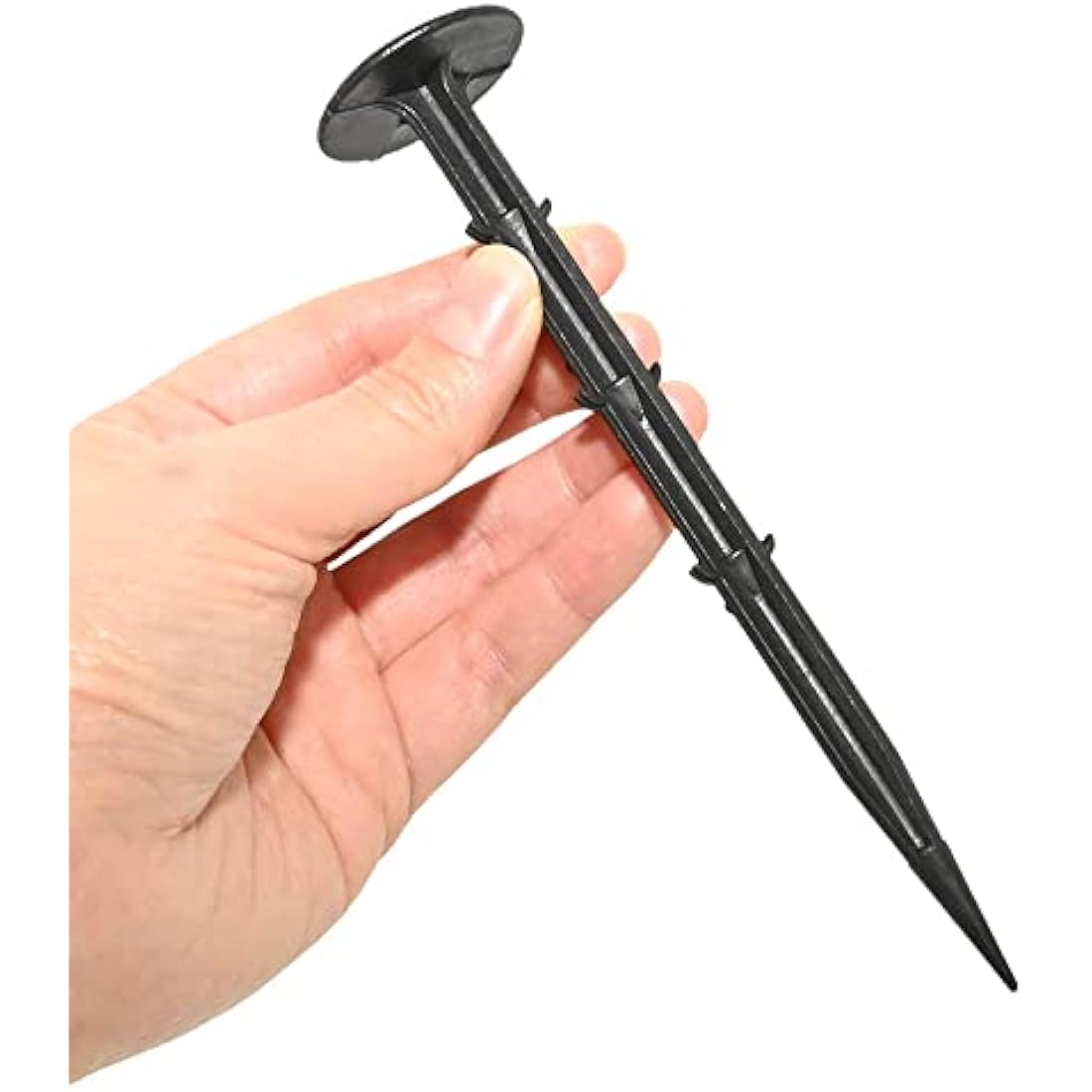 Ram 100 Pack Weed Fabric Garden Pegs | 6 Inch Black Plastic Anchors