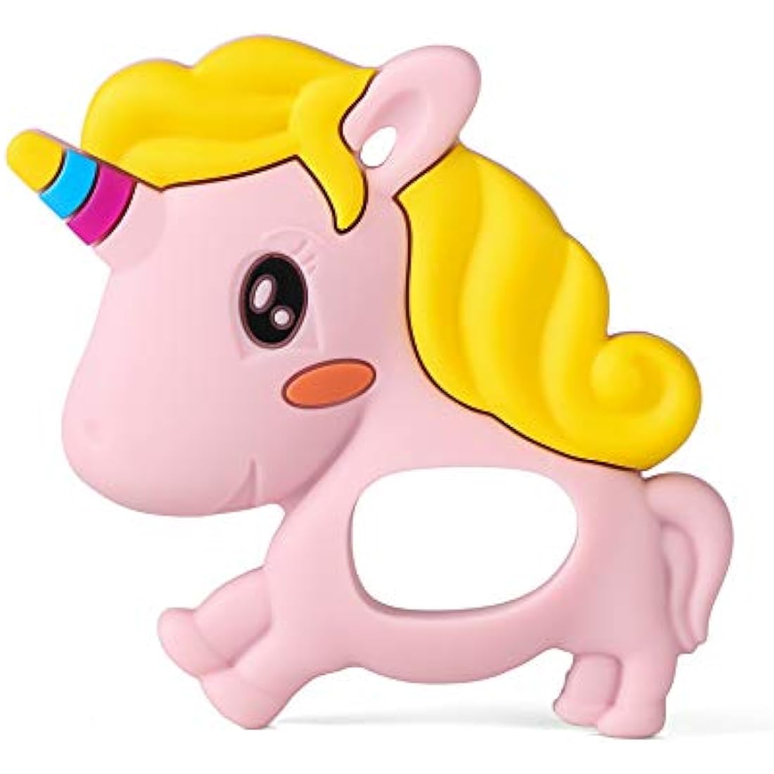 PREMYO Silicone Baby Teething Toy – BPA Free Unicorn Teether, Pink