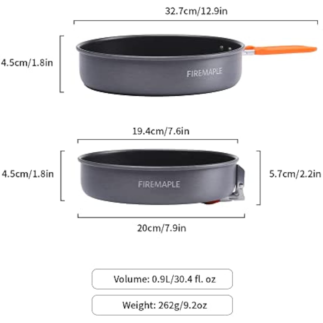 Fire-Maple Nonstick Camping Frying Pan | Folding Handle Skillet