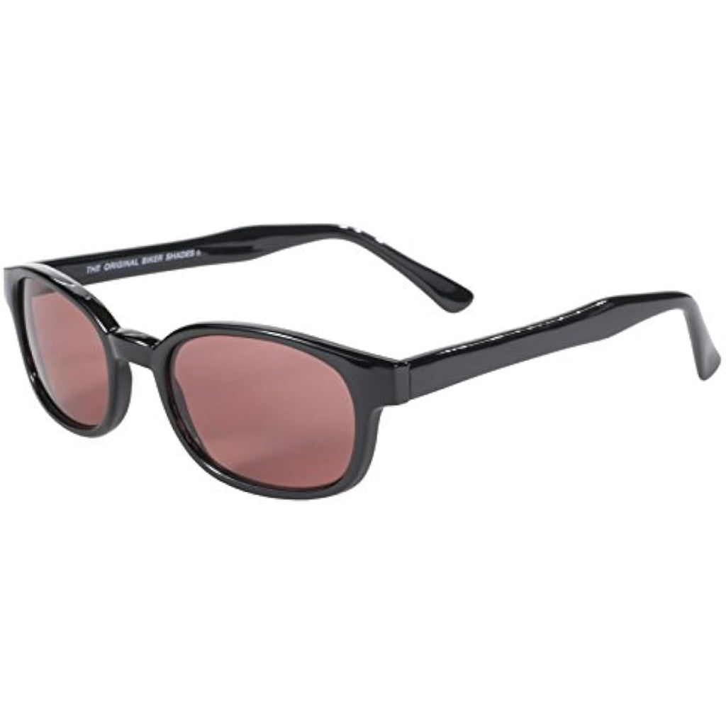 Pacific Coast KD's Biker Sunglasses - Black Frame & Rose Lens