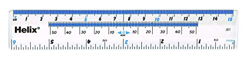 Helix 15cm 6 Inch Clear Ruler | Metric & Imperial Bulk Pack – Box of 50