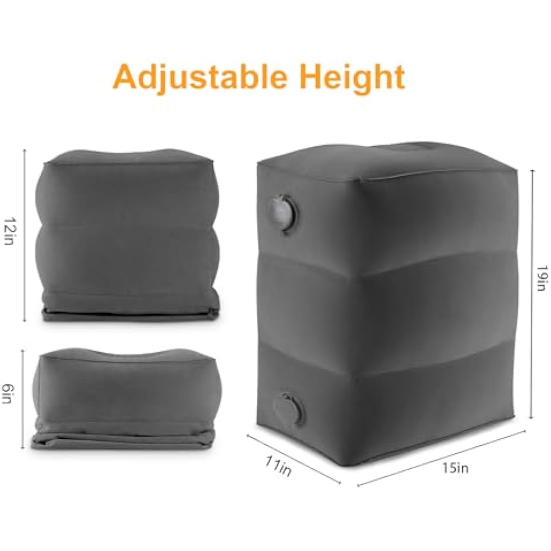 Maliton Inflatable Airplane Footrest | Adjustable Travel Pillow, 2 Pack