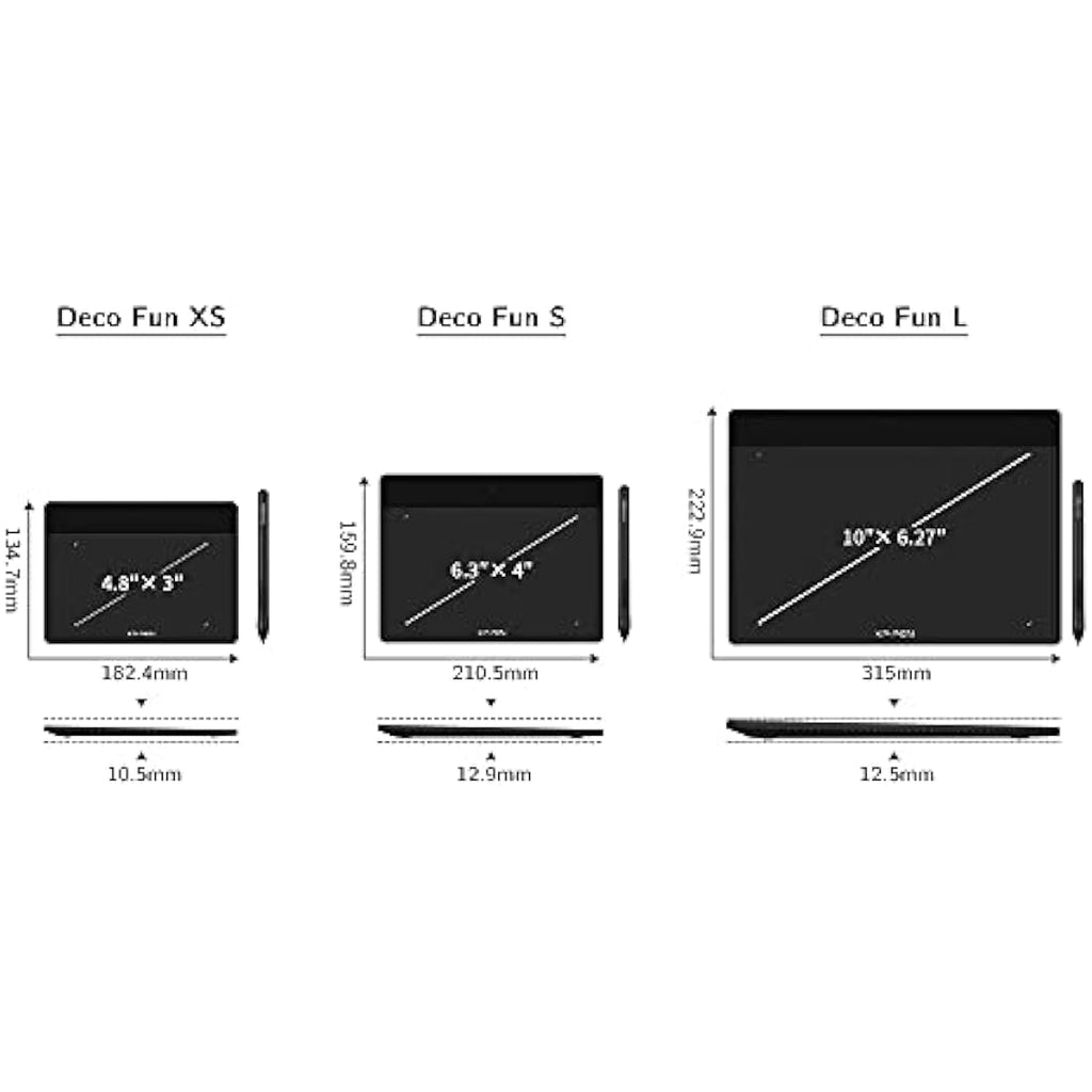 XP-PEN Deco Fun S Graphic Tablet – 6x4 Inch Drawing Pad for OSU, Black