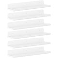 Lifewit White Floating Shelves – 6 Pack 15" Acrylic Wall Storage Ledges