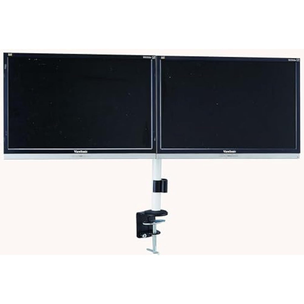 Allcam Dual Monitor Arm Stand | Desk Mount for 17-27 inch Screens - White