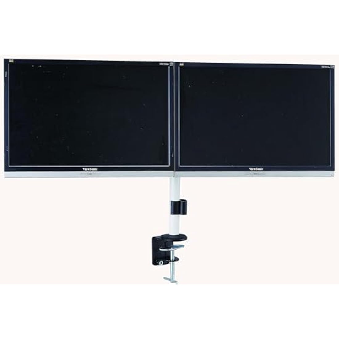 Allcam Dual Monitor Arm Stand | Desk Mount for 17-27 inch Screens - White