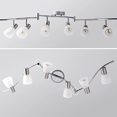 Unikcst 6-Way LED Ceiling Spotlight – Modern Chrome Adjustable Track Light