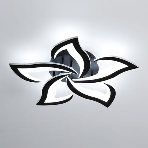 Comely Modern Petal LED Ceiling Light | 60W 6750LM Black Chandelier