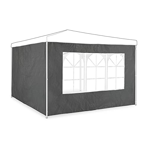 Relaxdays Gazebo Side Walls Set of 2 | 2x3m Waterproof Grey Panels