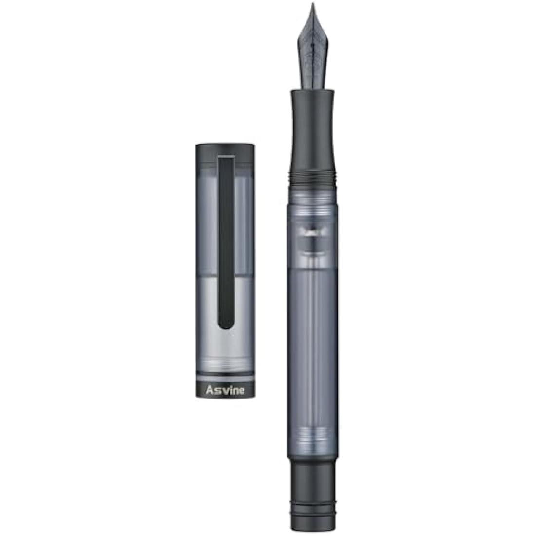 Asvine V200 Titanium Vacuum Fountain Pen | Matte Black Bock Nib