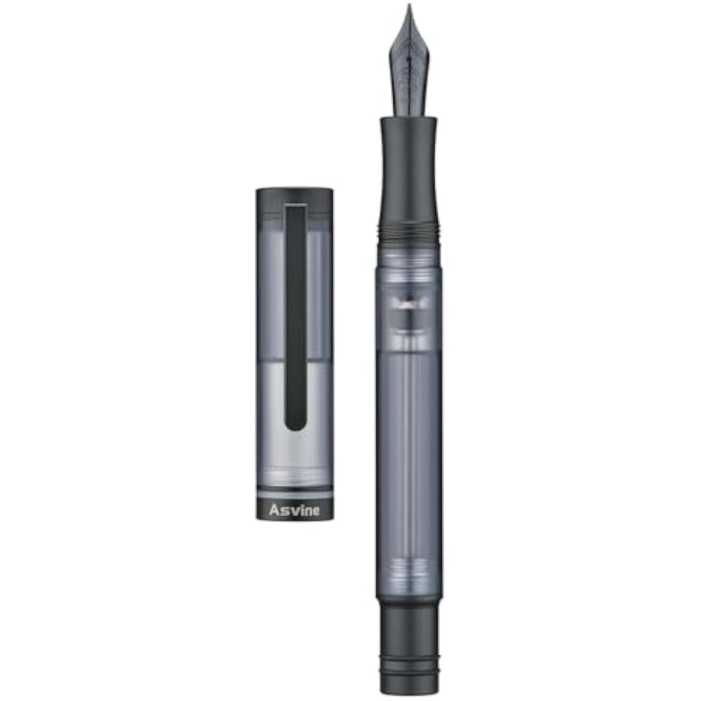 Asvine V200 Titanium Vacuum Filling Fountain Pen | Matte Black Bock Nib