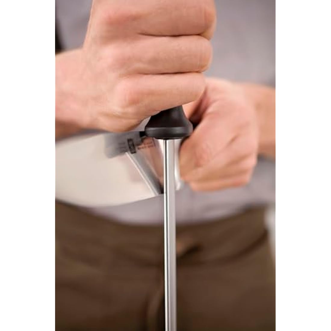 Zwilling Diamond Sharpening Steel - 26cm Oval Honing Rod, Black