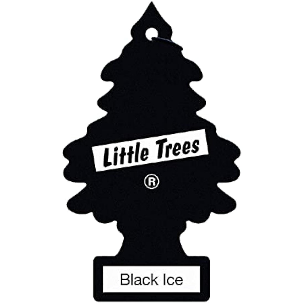 Little Trees Black Ice Air Freshener - Hanging Car Fragrance - 24 Pack