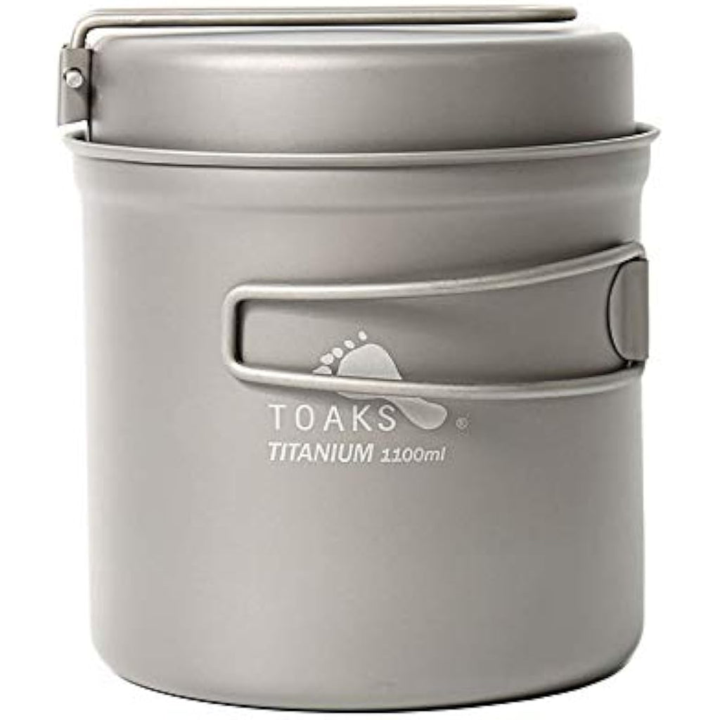 Toaks Titanium Outdoor Camping Pan and Pot Set - 1100ml Ultralight