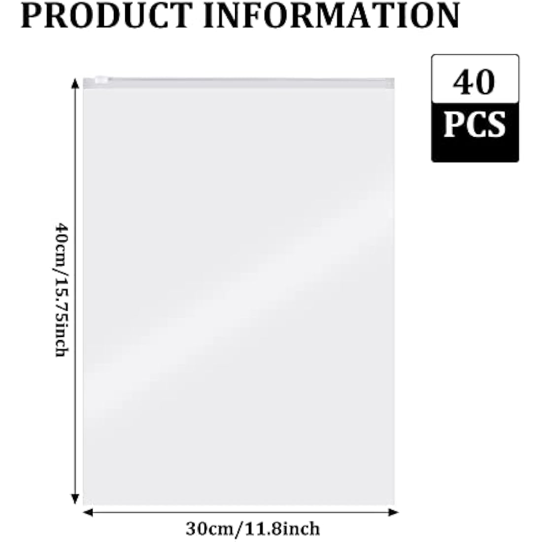 40Pcs Reusable Ziplock Bags | 40x30cm Travel Storage Bags