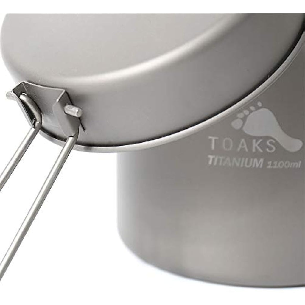 Toaks Titanium Outdoor Camping Pan and Pot Set - 1100ml Ultralight