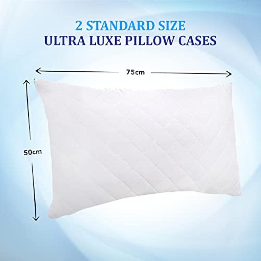 Eutony Quilted Pillow Protectors 2 Pack | Soft Microfiber Zipped Covers