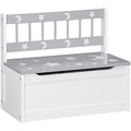ZONEKIZ 2-in-1 Wooden Toy Box | Kids Storage Bench with Safety Lid - Grey