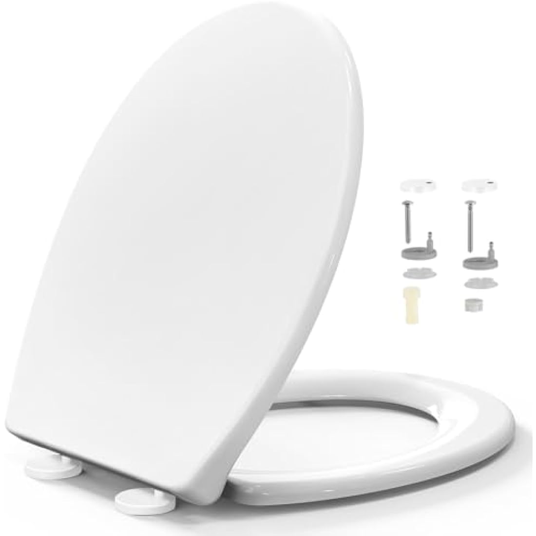 STOREMIC Soft Close Toilet Seat – White O Shape Anti-Bacterial Loo Seat