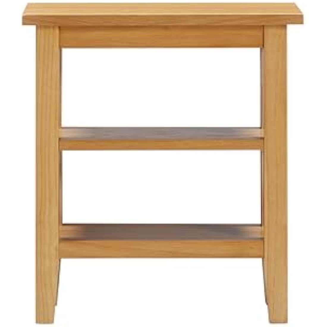 Hallowood Aston Oak Side Table – Slim Wooden Bedside Table with Shelves