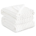 RUIKASI Fleece Throw Blanket | King Size Ribbed Soft Fluffy Sofa Throw