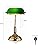 Jolof Store Vintage Banker's Desk Lamp | Green Glass & Brass Base