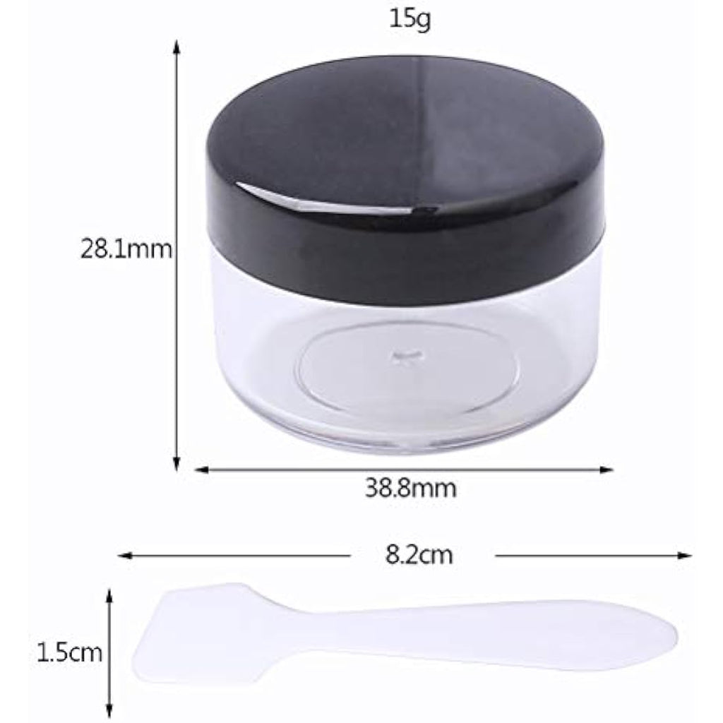 kuou 10-Pack 15ml Empty Plastic Cosmetic Jars with Lids and Spatulas