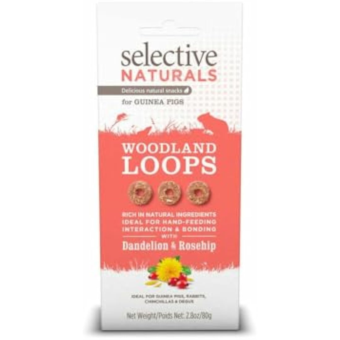 Supreme Selective Naturals Woodland Loops – High Fibre Rabbit Treats 80g