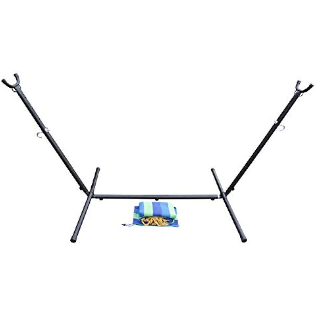 Ross James Double Cotton Hammock with Heavy Duty Metal Stand – Blue