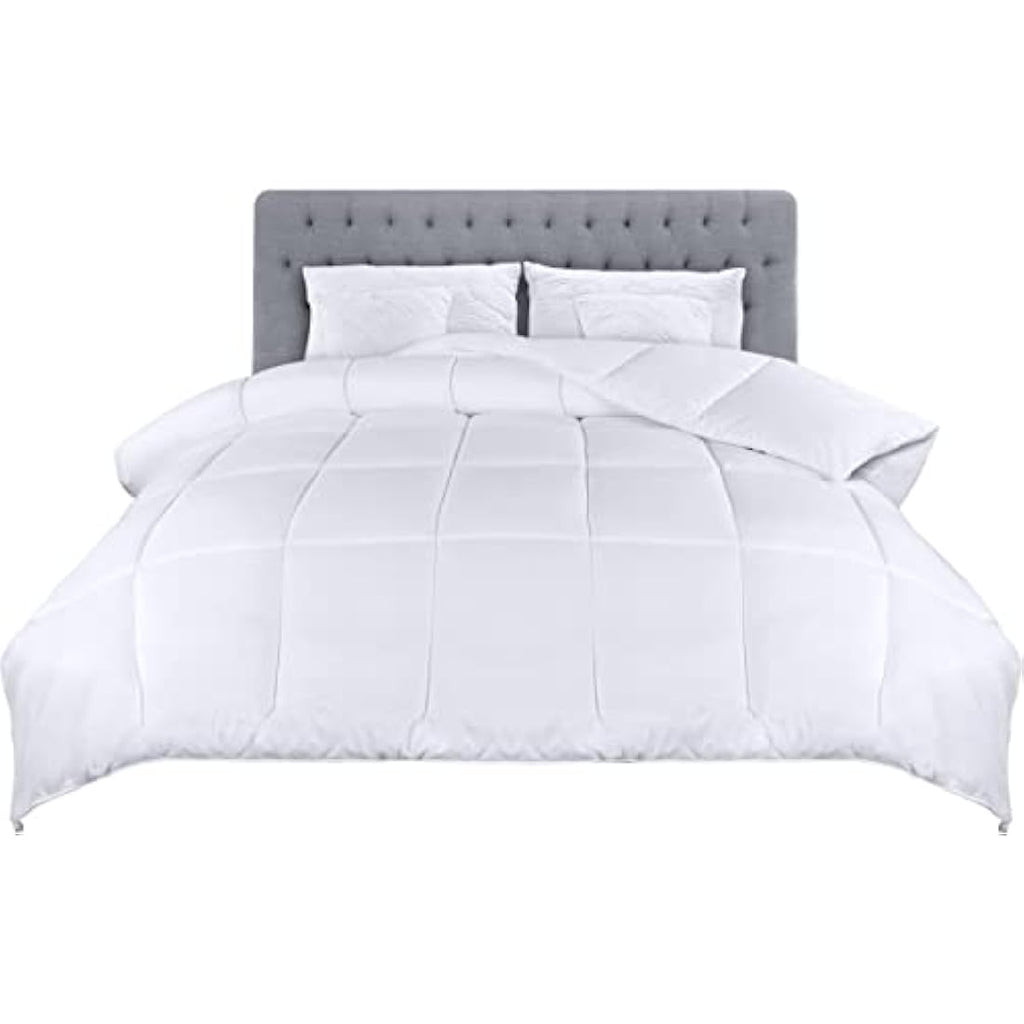 Utopia Bedding 4.5 Tog Single Duvet – White Microfiber Box Stitched Quilt
