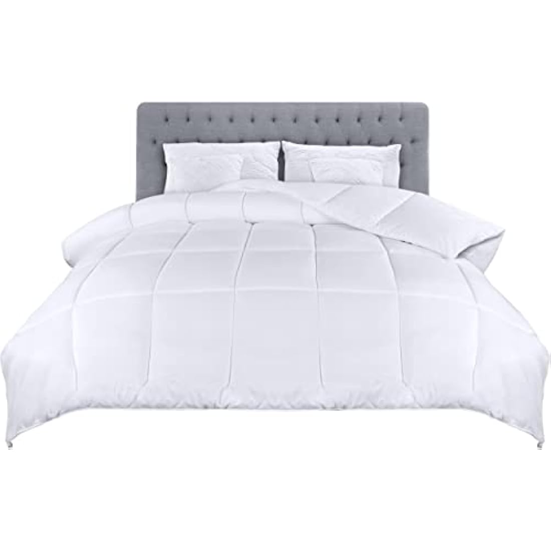 Utopia Bedding 4.5 Tog Single Duvet – White Microfiber Box Stitched Quilt