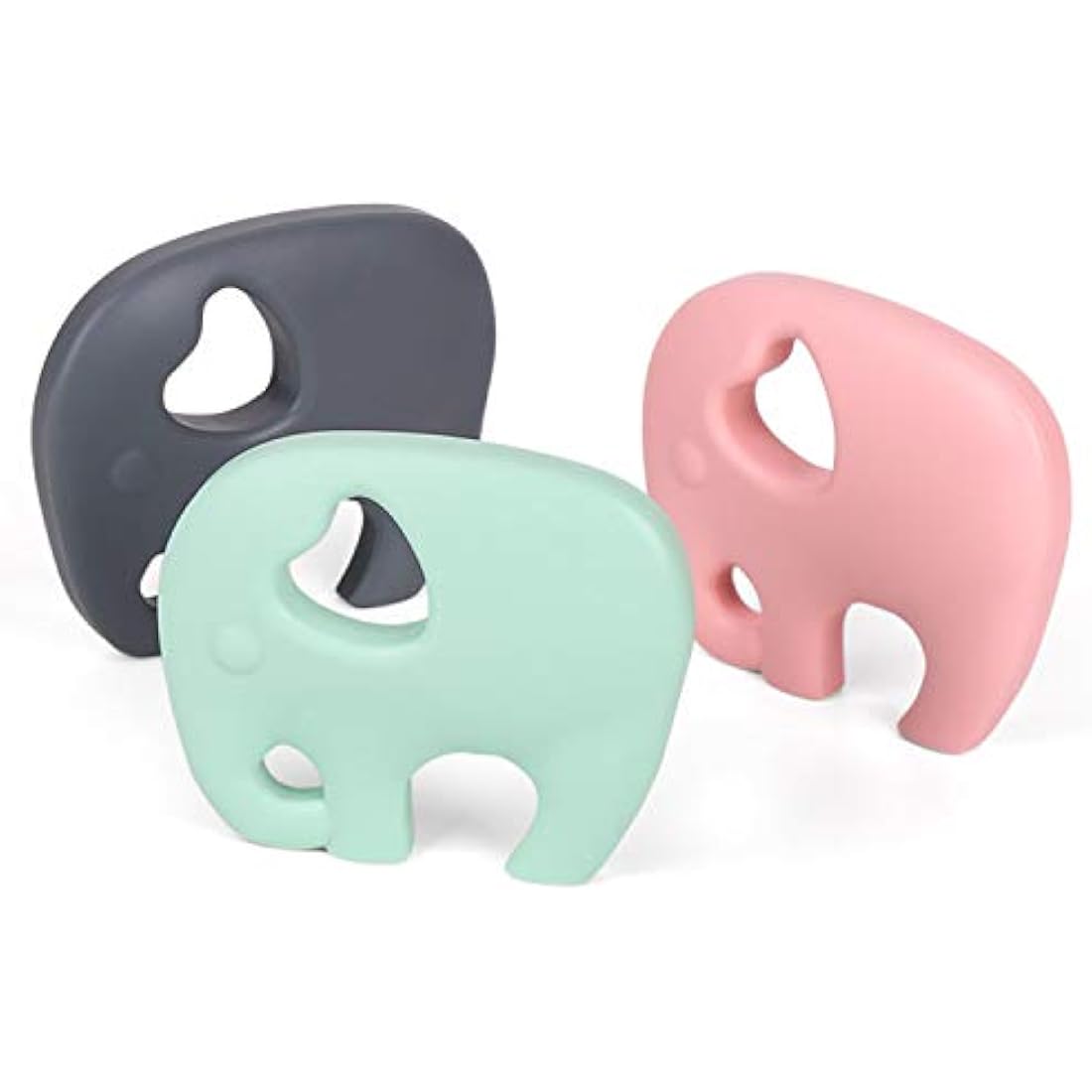 PREMYO Silicone Baby Teething Toy – BPA-Free Elephant Teether, Rose Pink