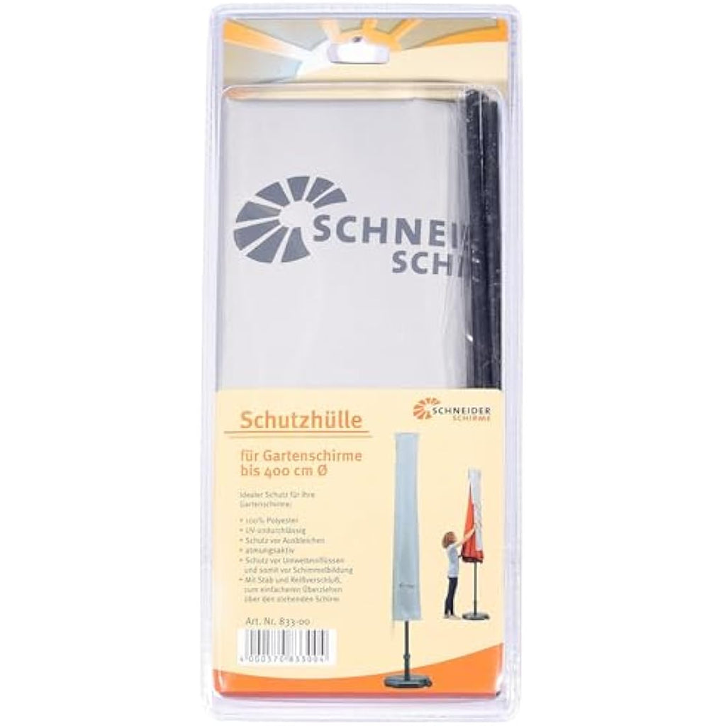 Schneider Parasol-Schutzhülle – Silbergrau, für Schirme bis 400 cm Ø