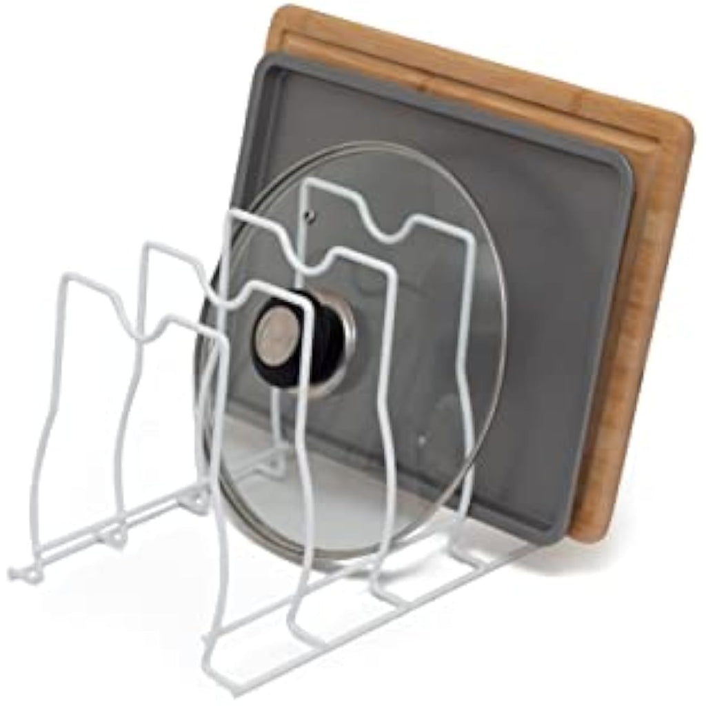 simplywire Bakeware, Pan and Lid Storage Organiser - White Kitchen Rack