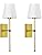 Jolof Store Modern Wall Sconces Set of 2 | White Fabric & Brushed Brass